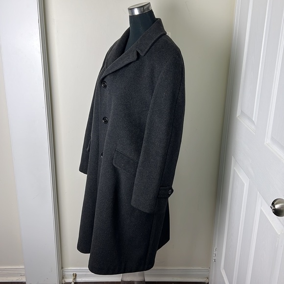 Vintage Kingsway Simpson Sears Boyfriend Wool Trench Slouch Coat Size Large - Picture 10 of 13